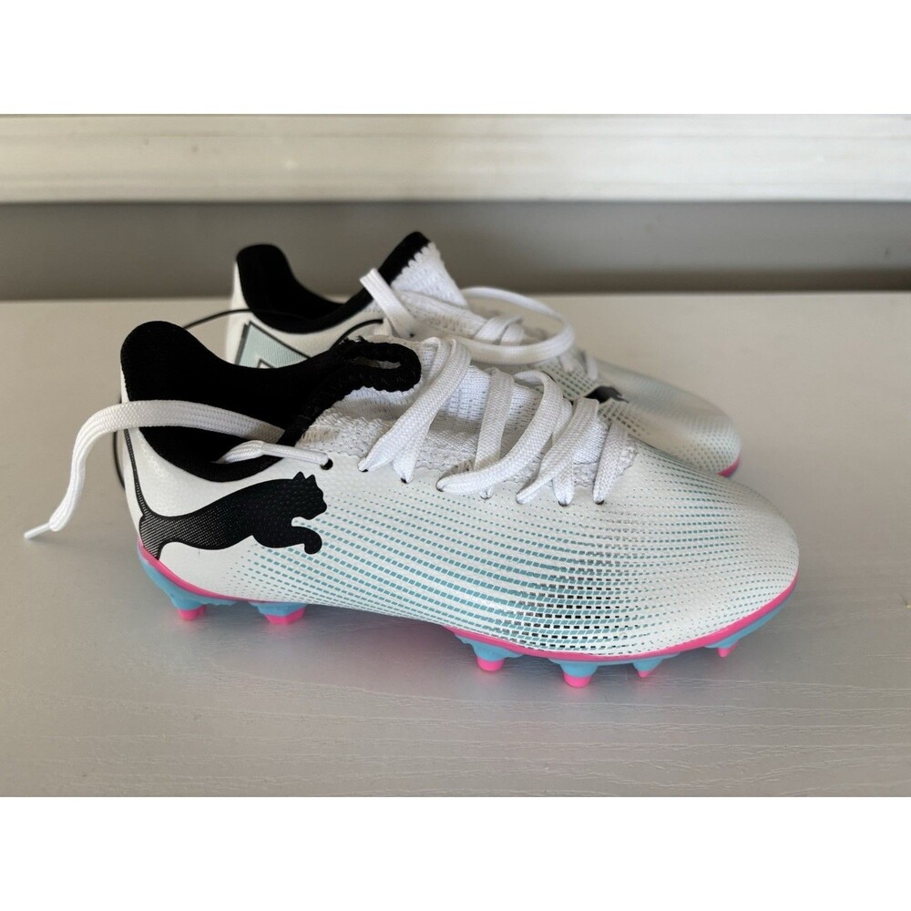 Puma Junior Future 7 Play FG/AG Jr, White-Black-Pink, Size 11 Kids